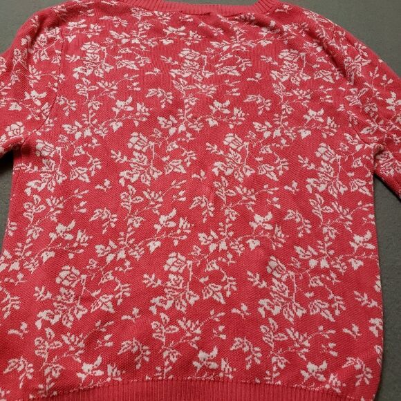 Gemma + Jane Floral Jacquard Elbow Sleeve Cardigan Sweater - Size Medium - Picture 5 of 9